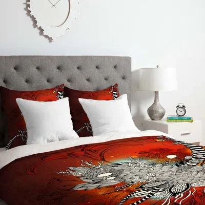 Deny Designs Wild Lilly Duvet Cover Set In Red
