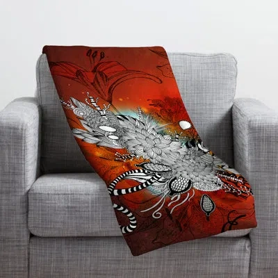 Deny Designs Wild Lilly Throw In Black;red