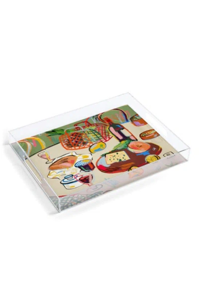 Deny Designs Wine Break Decorative Tray In Multi