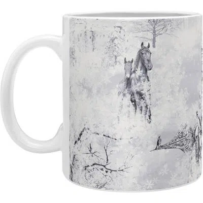 Deny Designs Winter Lady Mug In Black;white;gray