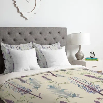 Deny Designs Winter Pinecone Duvet Cover Set In Purple