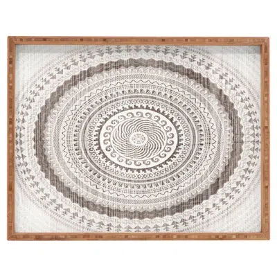 Deny Designs Winter Wheat Ottoman/coffee Table Tray In Gray