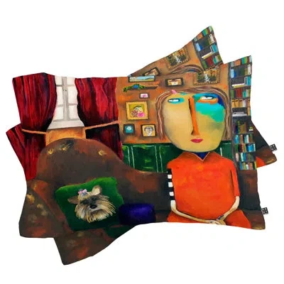 Deny Designs With Bebe Pillowcase In Brown;orange