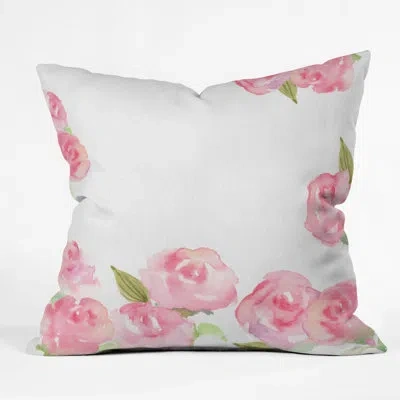 Deny Designs Wonder Forest Raining Roses Throw Pillow