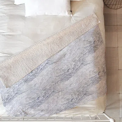 Deny Designs Wooden Wave Blanket In Gray