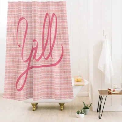 Deny Designs Yall Option Ii Shower Curtain In Pink