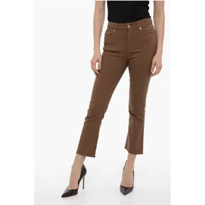 Department 5 5-pockets Cropped Clar Pants With Women's Logo-button