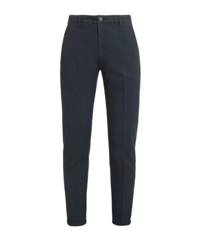 Department Five Casual Pants With Belt Loops In Navy Blue