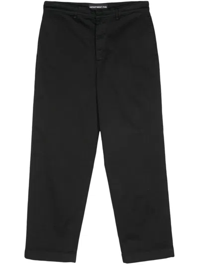 Department Five Cotton Chinos In Black