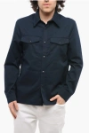 Department Five Cotton Twill Blend Color Overshirt With Snap Buttons