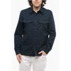 Department Five Cotton Twill Blend Color Overshirt With Snap Buttons In Black
