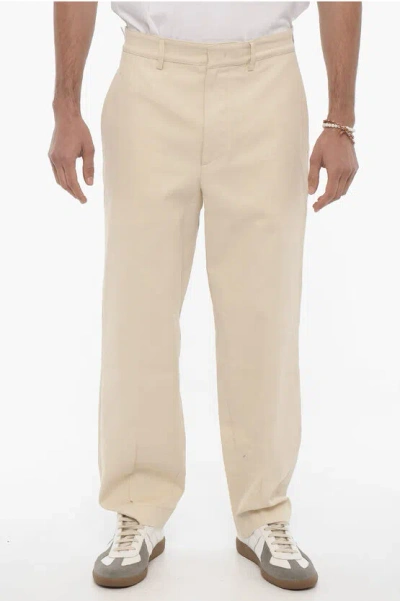 Department Five Cotton Twill E-motion Baggy Fit Pants In Neutral