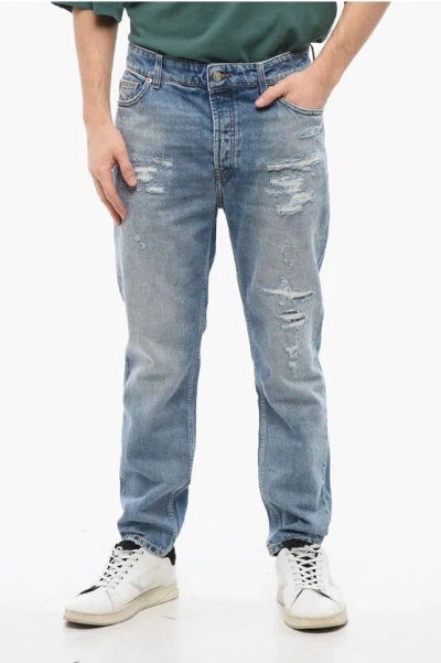 Department Five Distressed Effect Slim Fit Drake Jeans 17cm In Blue