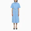 Department Five Flared Chemisier Dress With Belt In Blue