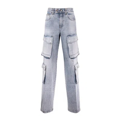 Department Five Department 5 Ducent Wide-leg Cargo Jeans In Blue