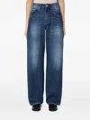 Department Five Department 5 Wide Leg Pop Blue Jeans With Washed Effect In Blue