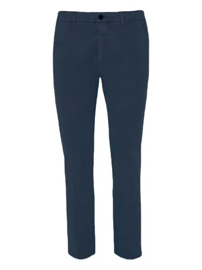 Department Five Flat-front Cotton Trousers In Blue