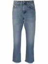 Department Five High-waisted Cropped Jeans In Blue