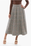 Department Five Houndstooth Motif Lamp Pleated Skirt