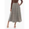 Department Five Houndstooth Motif Lamp Pleated Skirt In Gray