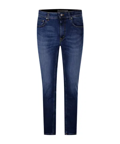 Department Five Logo Logo Jeans In Blue