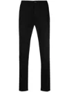 Department Five Logo-patch Cotton Chinos In Black