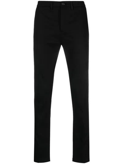 Department Five Logo-patch Cotton Chinos In Black