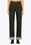 Department Five Logo-patch High-waist Jeans In Black