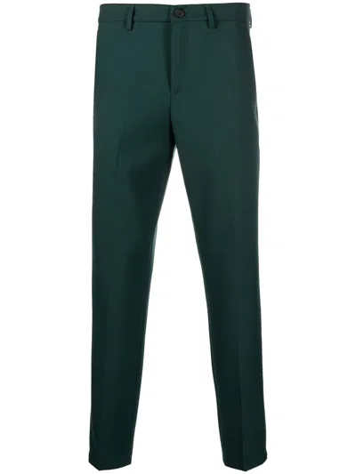 Department Five Logo-patch Tailored Trousers In Green