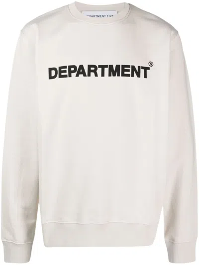 Department Five Logo-print Cotton Sweatshirt In Neutrals