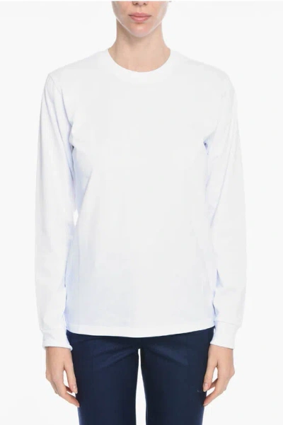 Department 5 Long Sleeve Crew-neck T-shirt With Printed Logo In White