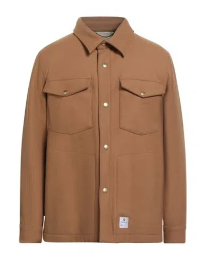 Department Five Department 5 Man Jacket Camel Size L Wool, Polyamide In Sand