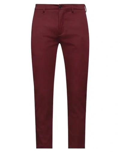 Department Five Department 5 Man Pants Burgundy Size 31 Cotton, Elastane In Red
