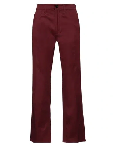 Department 5 Man Pants Burgundy Size 33 Cotton, Elastane In Red