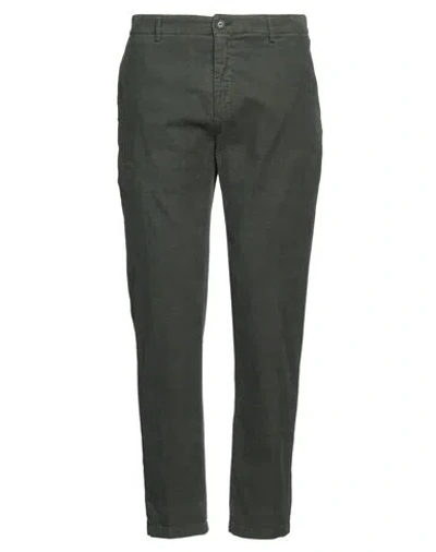 Department 5 Man Pants Green Size 35 Cotton, Rubber