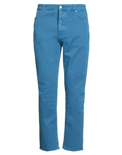 Department 5 Man Pants Light Blue Size 36 Cotton, Elastane
