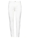 Department 5 Man Pants White Size 35 Cotton, Elastane