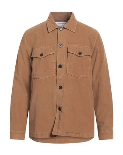 Department Five Department 5 Man Shirt Camel Size M Cotton, Elastane In Beige