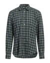 Department Five Department 5 Man Shirt Dark Green Size 16 Cotton In Green