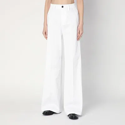 DEPARTMENT FIVE DEPARTMENT 5 MISA WHITE COTTON WIDE TROUSERS