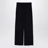 Department Five Navy Blue Wool-blend Trousers In Black