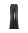 Department Five Wide-leg Black Denim Jeans With Medium Rise In Black