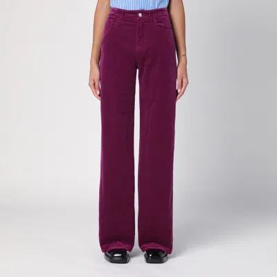 Department 5 Purple Corduroy Palazzo Trousers In Red