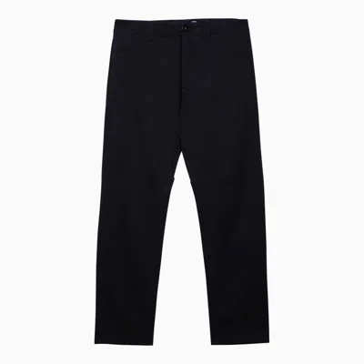 Department Five Department 5 Regular Blue Navy Cotton Trousers In Black