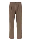 Department Five Gin Tailored Pants Belt Loops Pockets Pleats In Brown