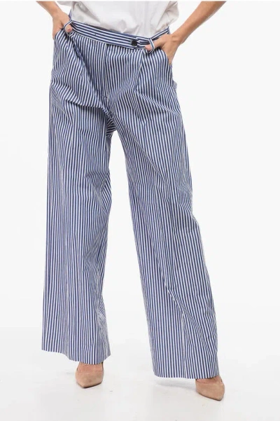 Department Five Single-pleated Wide Leg Striped Fairmont Pants