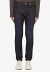 Department Five Department 5 Skeith Dark Blue Slim Jeans In Blue