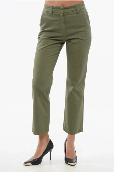 Department 5 Solid Color Stretch Cotton Jet Pants In Green