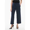 Department 5 Solid Color Stretch Cotton Pants With Belt Loops In Blue