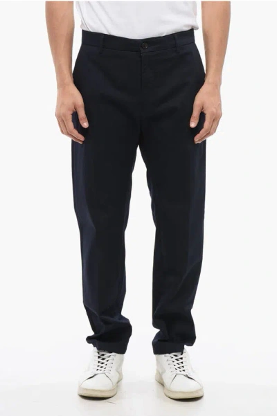 Department Five Solid Color Stretch Cotton Prince Chino Pants In Black